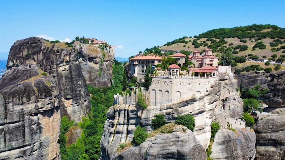Greece Meteora Monasteries Cliffs
