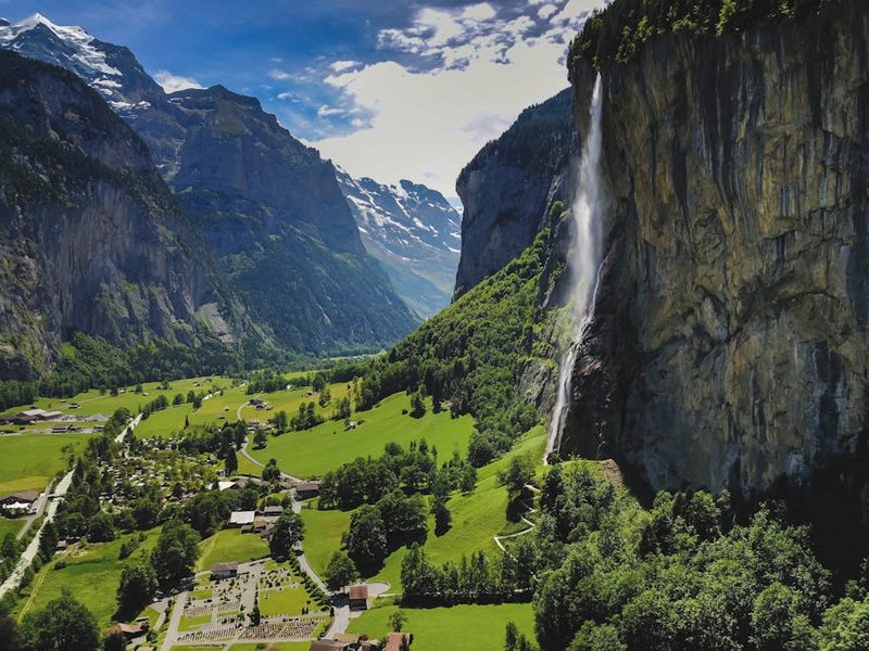 Switzerland Lauterbrunnen Valley Waterfalls